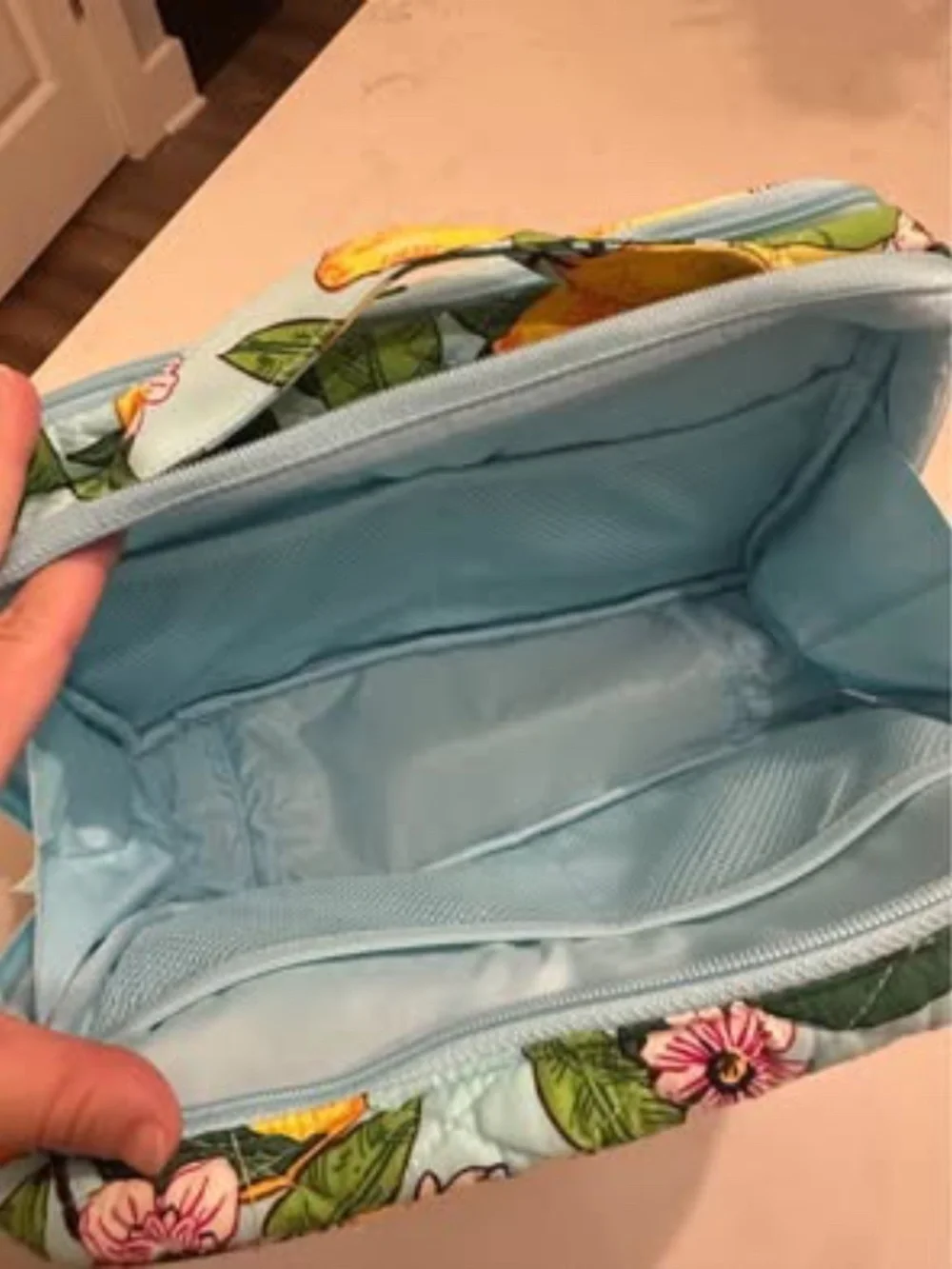 Vera Bradley Large Blush & Brush Makeup Case in Lemon Grove